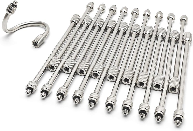 WANJIAHUI 20 Pack Flexible Nozzle Extensions, Brass Mist Rod for Outdoor Misting System, Bendable Copper Extended Pole 10/24 UNC for Garden, Humidification, Outdoor Cooling, Dust Control, Landscaping(5.6Inch) - Image 1
